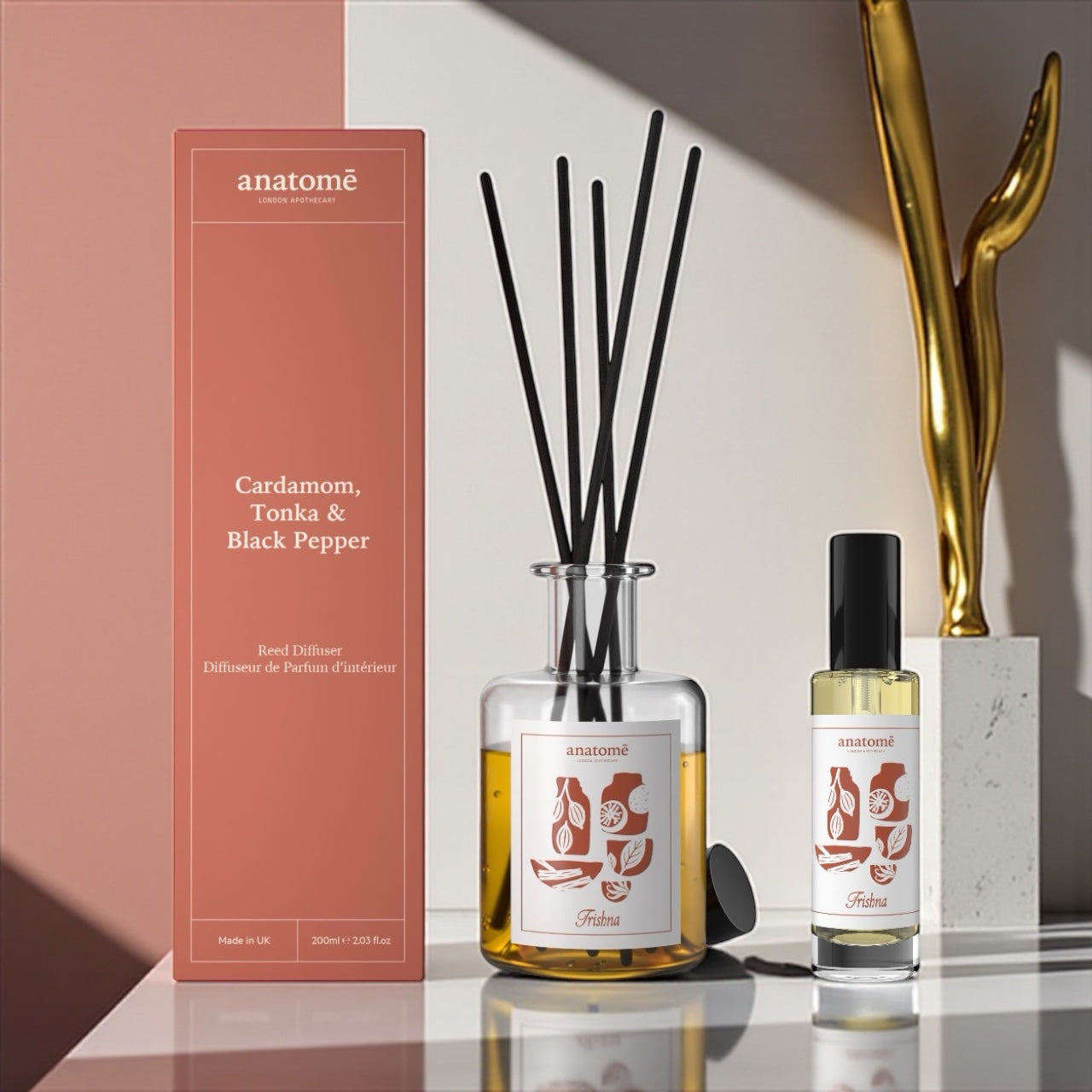anatomē x Trishna - Golden Blend Essential Oil Room Diffuser & Room Spray