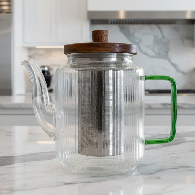 Borosilicate Glass Teapot with Jade Handle 550ml - anatomē