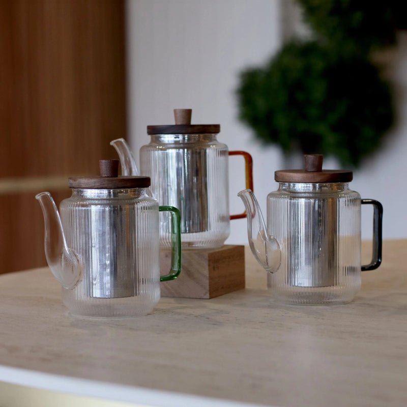 Borosilicate Glass Teapot with Jade Handle 550ml - anatomē