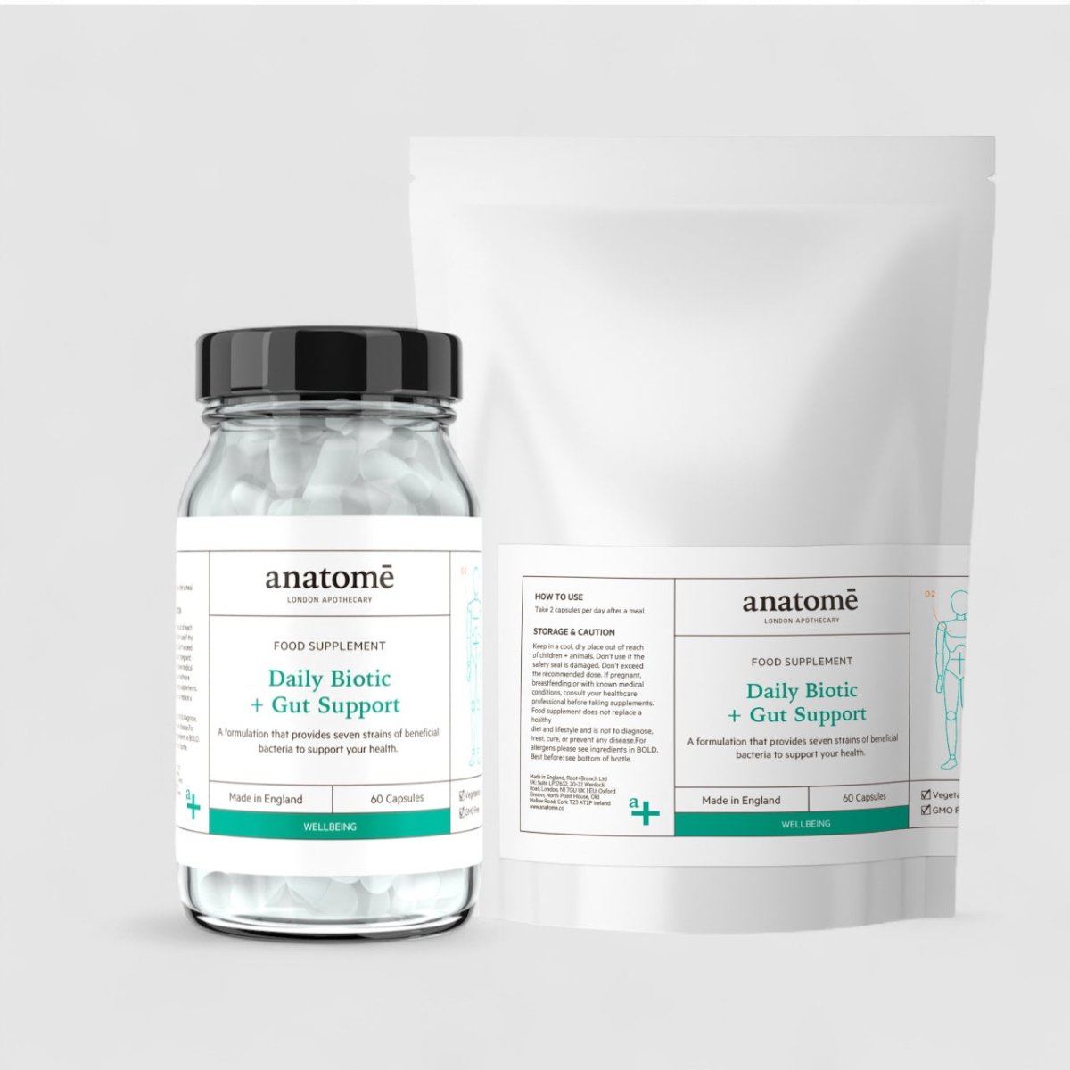 Essential Daily Probiotic Capsules+ Gut Support - 2 MONTHS SUPPLY - anatomē