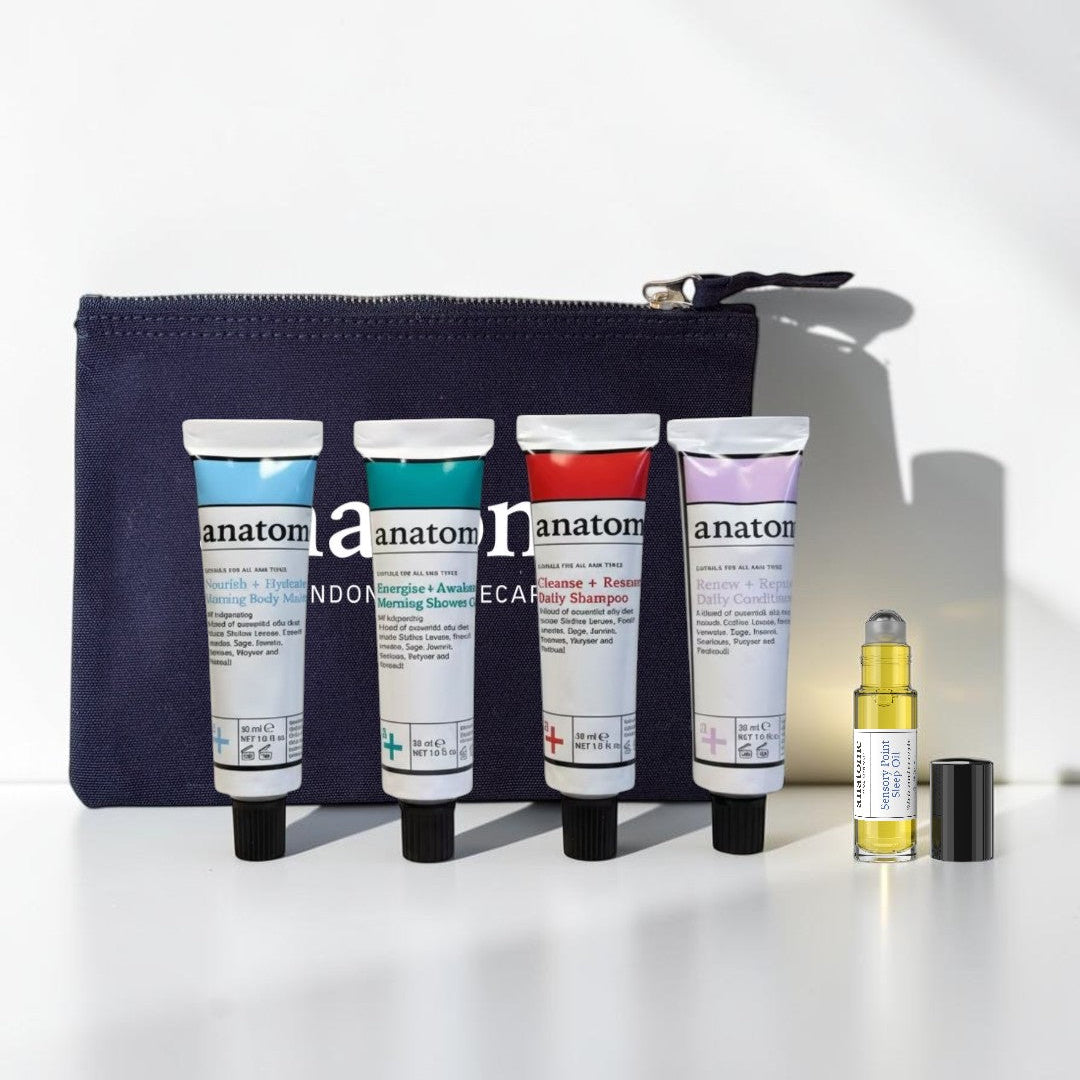 The Little Travel Skincare Set: with anatome travel wallet