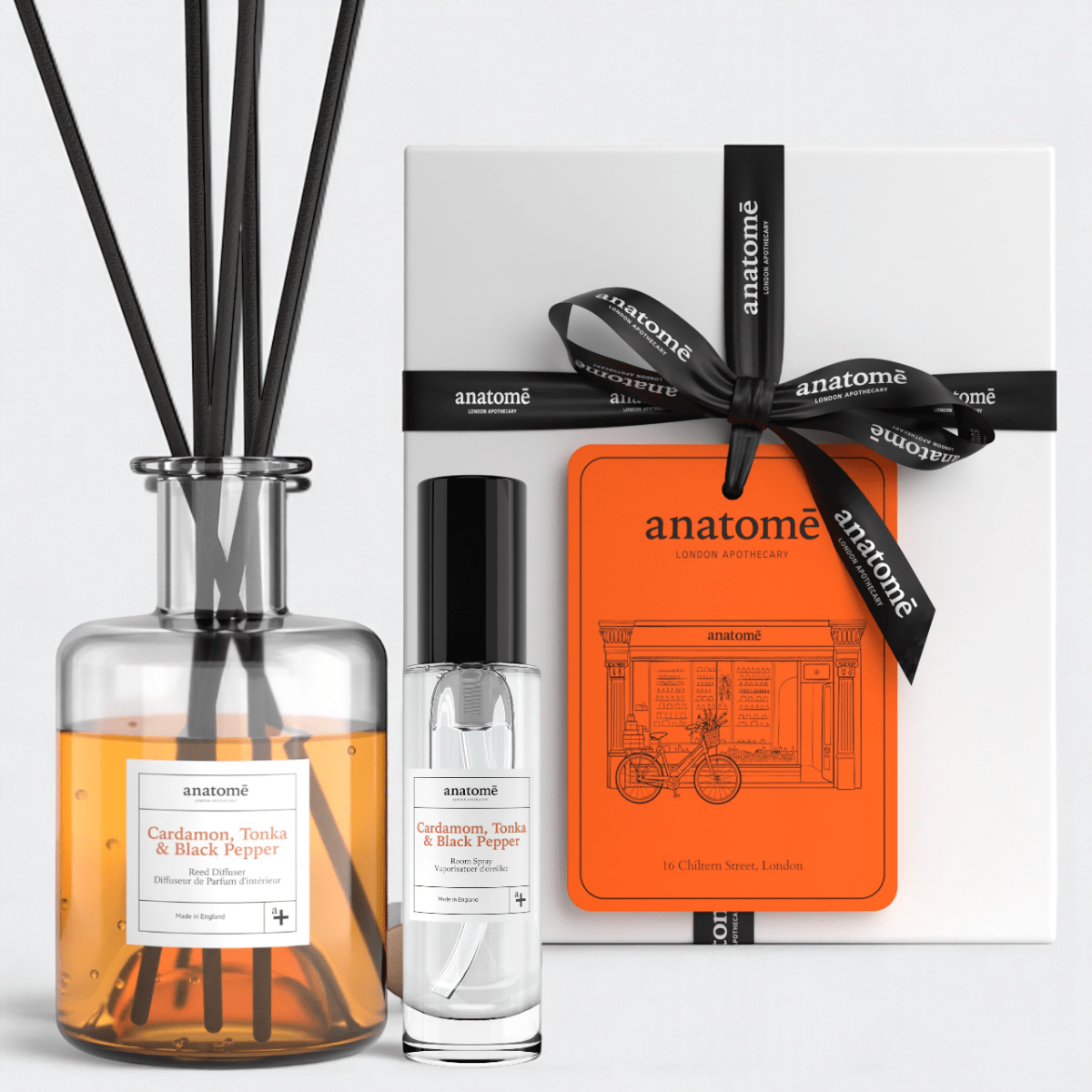 CardamomM Black Pepper Diffuser Reed Diffuser & Room Spray Gift Set - anatomē