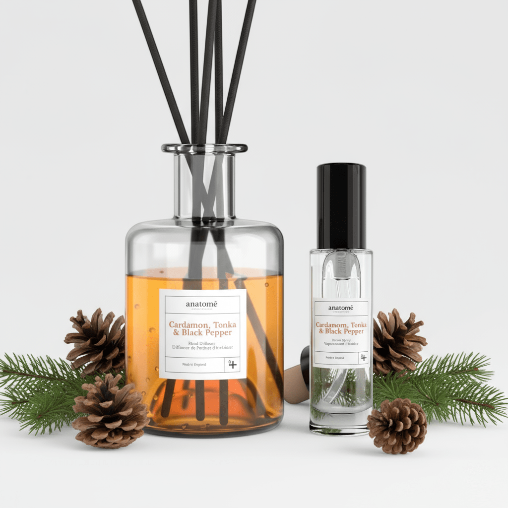 CardamomM Black Pepper Diffuser Reed Diffuser & Room Spray Gift Set - anatomē