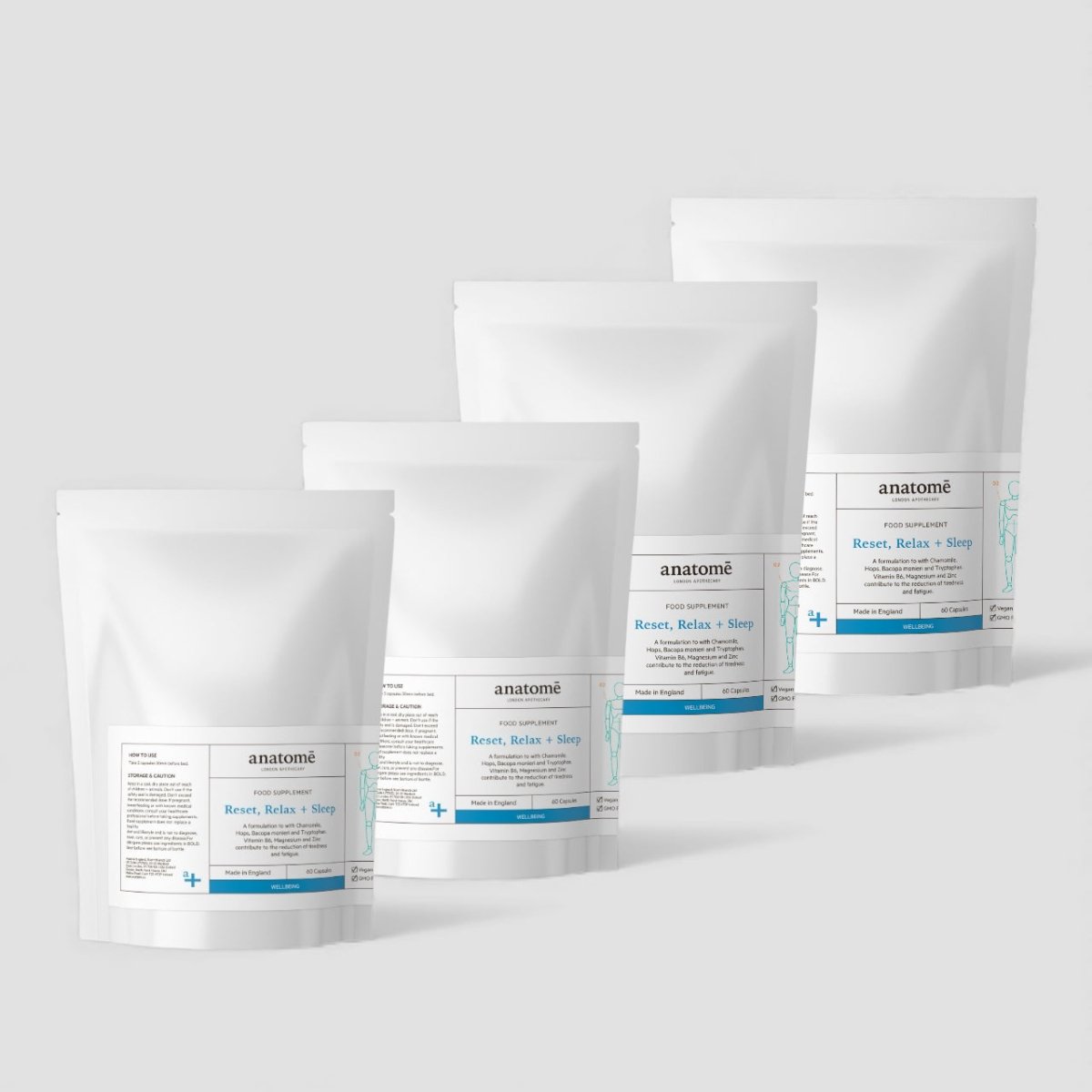 Magnesium | Reset, Relax + Sleep Supplement Pouch - 120days - anatomē