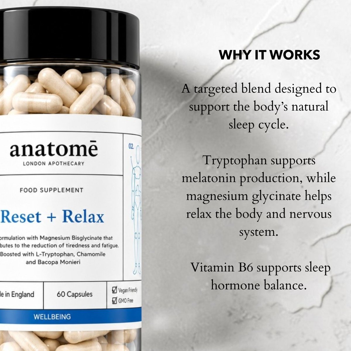 Magnesium Supplement | Reset, Relax + Sleep - anatomē