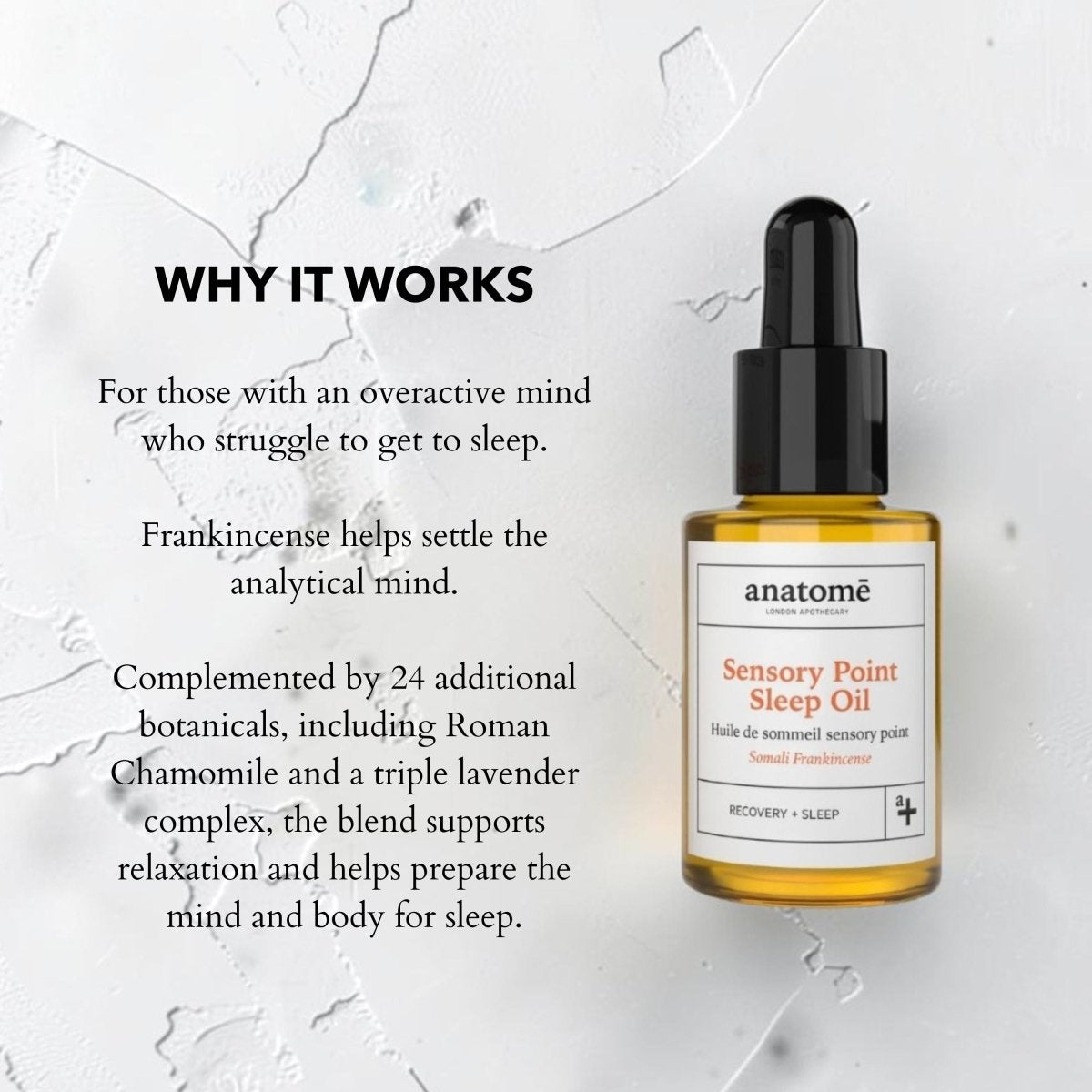 Sensory Point Sleep Oil for Overactive Mind – Somali Frankincense | 100ml - anatomē