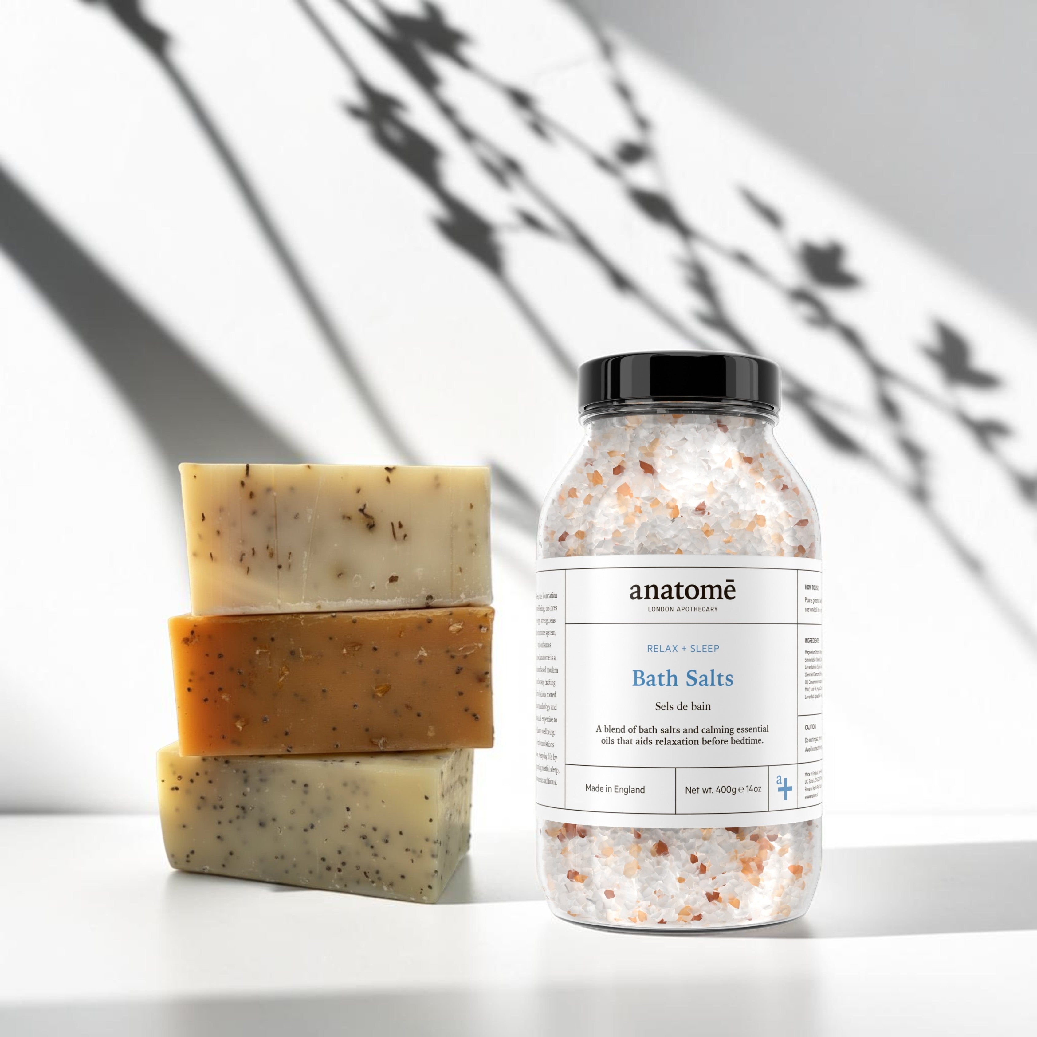 Bath Salt and Trio of Handmade Soaps Gift Set