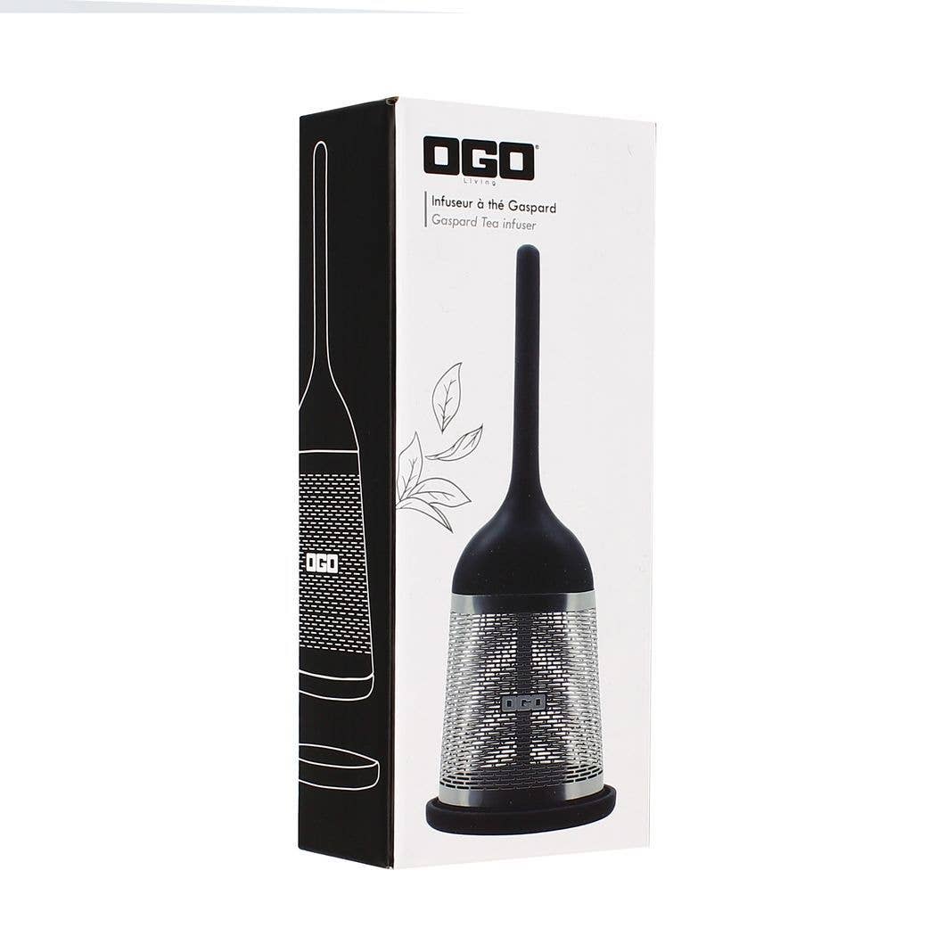 Stainless steel tea infuser with silicone holder - anatomē