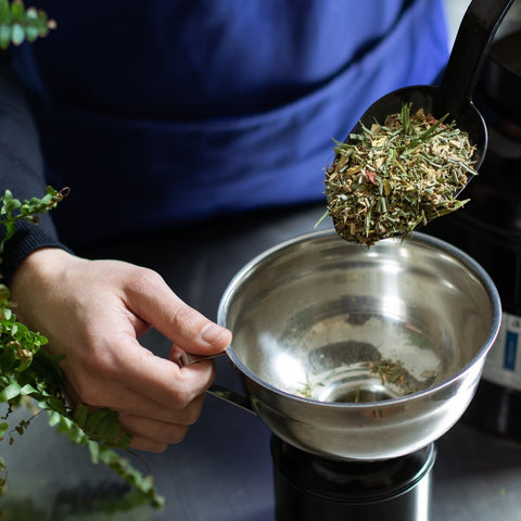 Organic tea being made